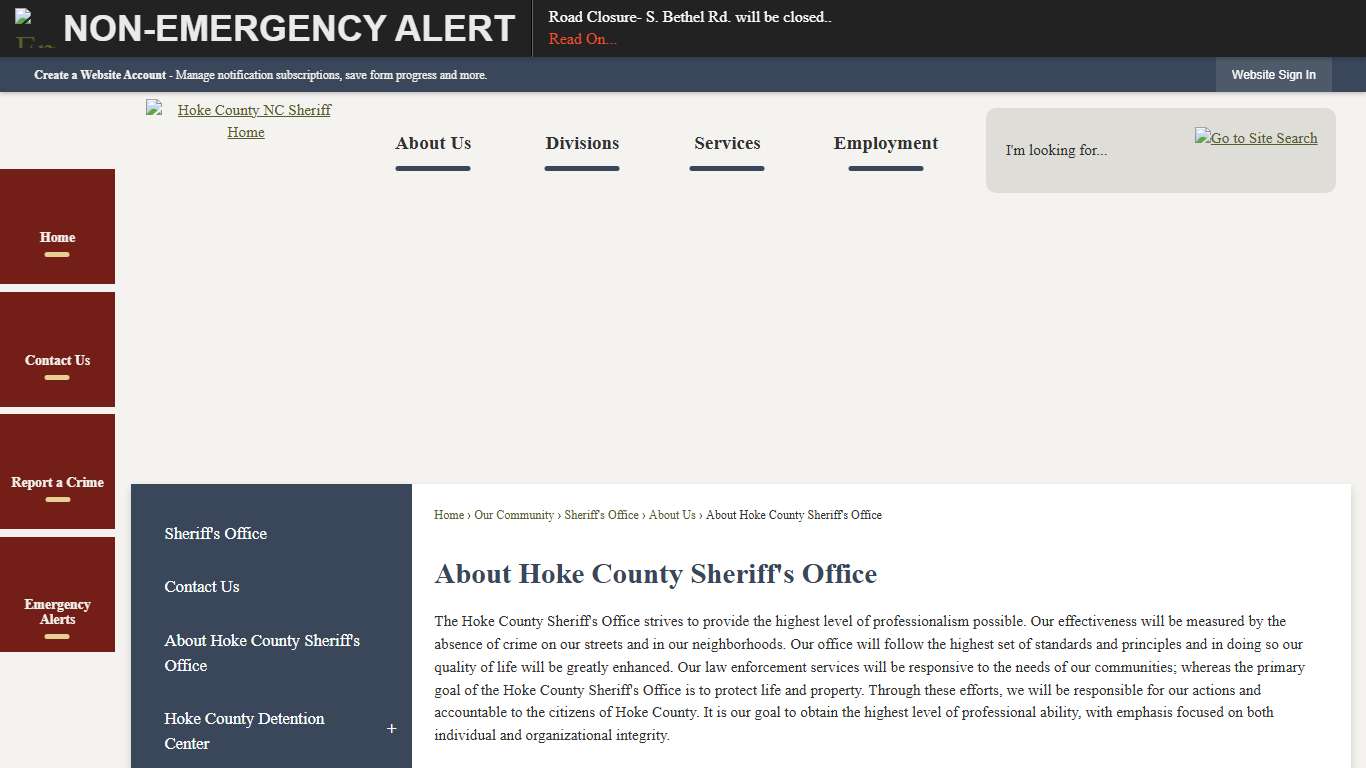 About Hoke County Sheriff's Office | Hoke County, NC - Official Website